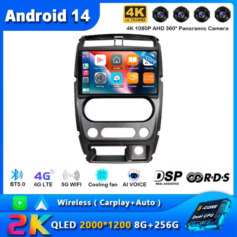 Android 14 Carplay Car Radio For Suzuki Jimny 3 2005 - 2019 Navigation GPS Multimedia Player Ster...