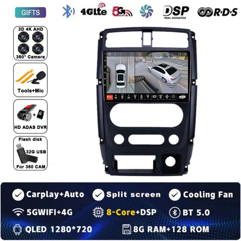 Android 14 Carplay Car Radio For Suzuki Jimny 3 2005 - 2019 Navigation GPS Multimedia Player WiFi...