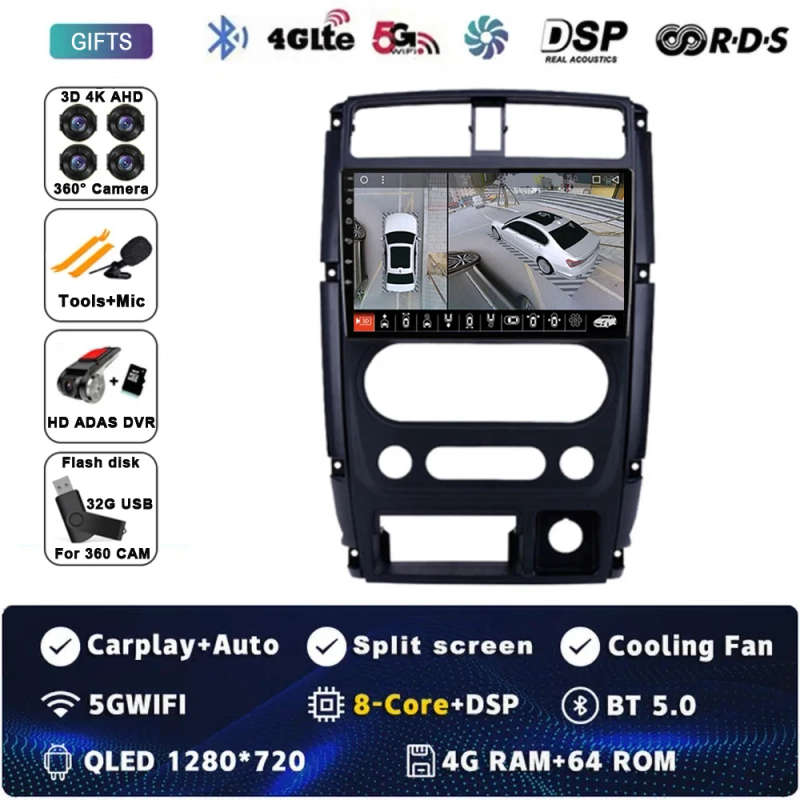 Android 14 Carplay Car Radio For Suzuki Jimny 3 2005 - 2019 Navigation GPS Multimedia Player WiFi...