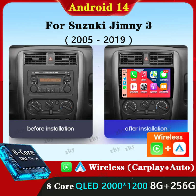 Android 14 Carplay Car Radio For Suzuki Jimny 3 2005 - 2019 Navigation GPS Multimedia Player WiFi...