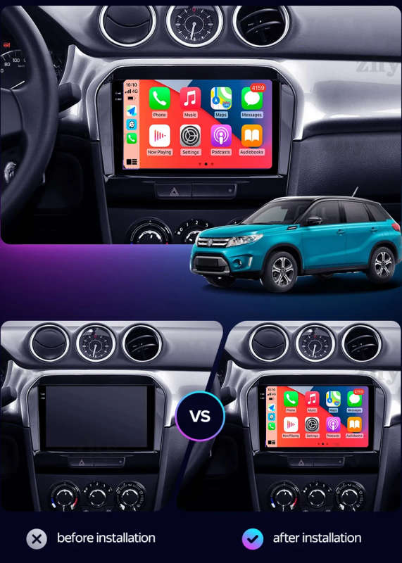 Android 14 Carplay Car Radio For Suzuki Vitara 2014 - 2019 Navigation GPS Multimedia Player stere...