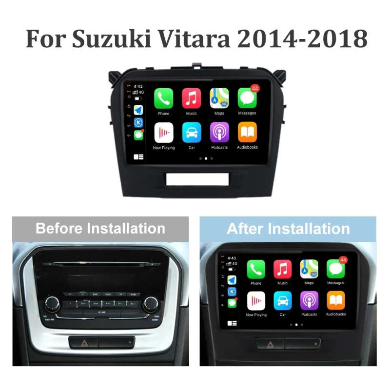 Android 14 Carplay Car Radio For Suzuki Vitara 2015 - 2019 Navigation GPS Multimedia Player stere...
