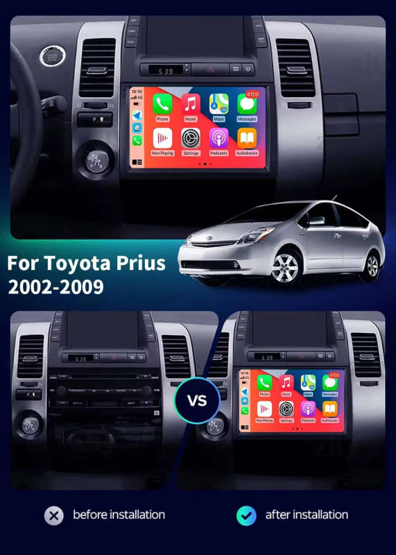 Android 14 Carplay Car Radio For Toyota Prius 20 2002 - 2009 Navigation Multimedia Player Stereo ...