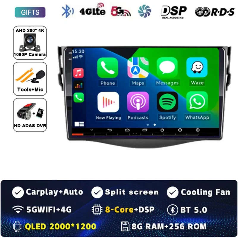 Android 14 Carplay Car Radio For Toyota RAV4 Rav 4 2005 2006 2007 - 2016 Navigation GPS Multimedi...