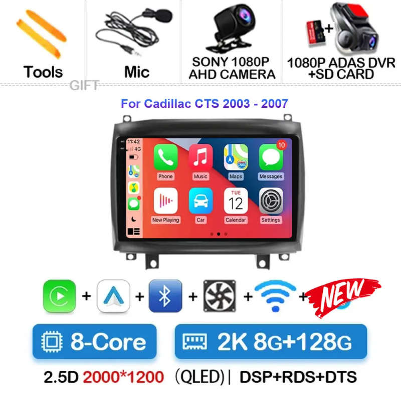 Android 14 For Cadillac CTS 2003 - 2007 Car Radio Multimedia System Navigation GPS Auto Carplay W...
