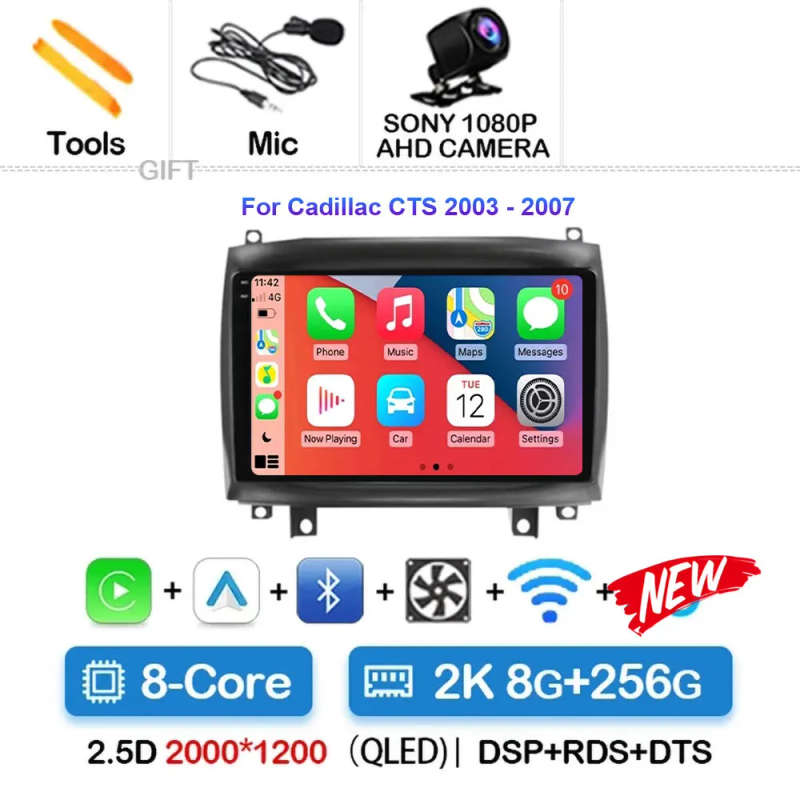 Android 14 For Cadillac CTS 2003 - 2007 Car Radio Multimedia System Navigation GPS Auto Carplay W...