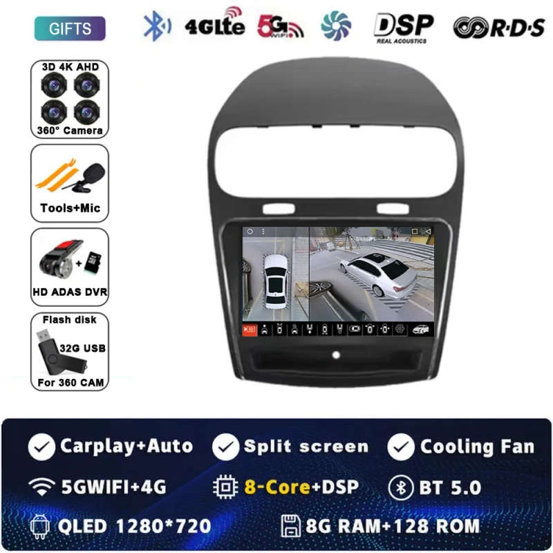 Android 14 For Dodge Journey JC 2011 - 2020 Car Radio Multimedia Player Stereo Wireless Carplay N...