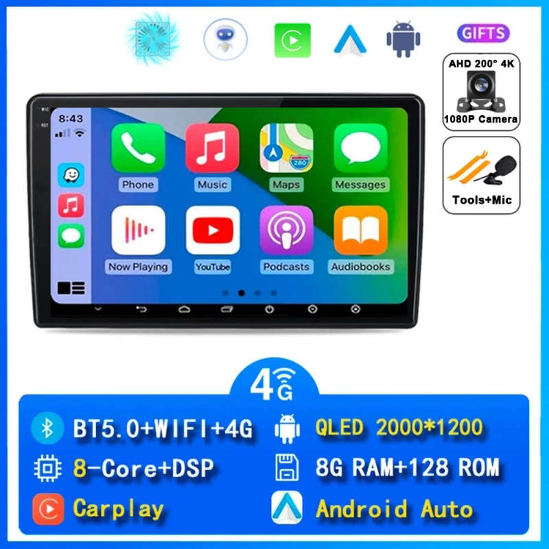 Android 14 For Fiat 500L 2012 - 2017 Car Radio Multimedia Video Player Navigation GPS Auto Carpla...