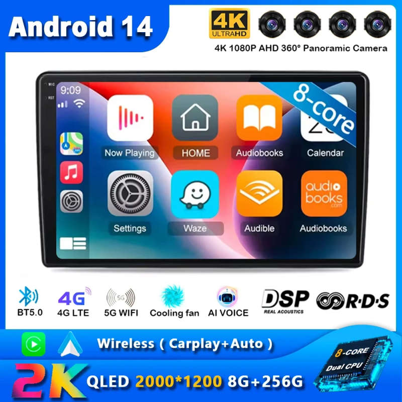Android 14 For Fiat 500L 2012 - 2017 Car Radio Multimedia Video Player Navigation GPS Auto Carpla...