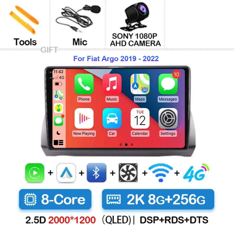 Android 14 For Fiat Argo 2019 - 2022 Video Player Stereo Multimedia Navigation WIFI Car Radio Car...