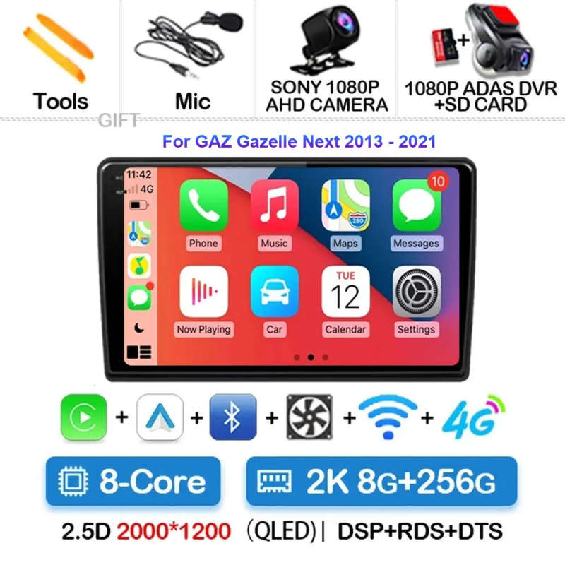 Android 14 For GAZ Gazelle Next 2013 - 2021 Car Radio Multimedia Video Player Navigation GPS Carp...