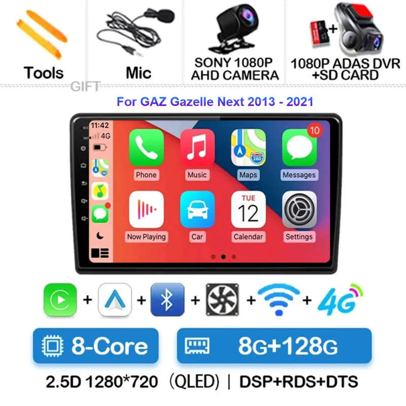 Android 14 For GAZ Gazelle Next 2013 - 2021 Car Radio Multimedia Video Player Navigation GPS Carp...