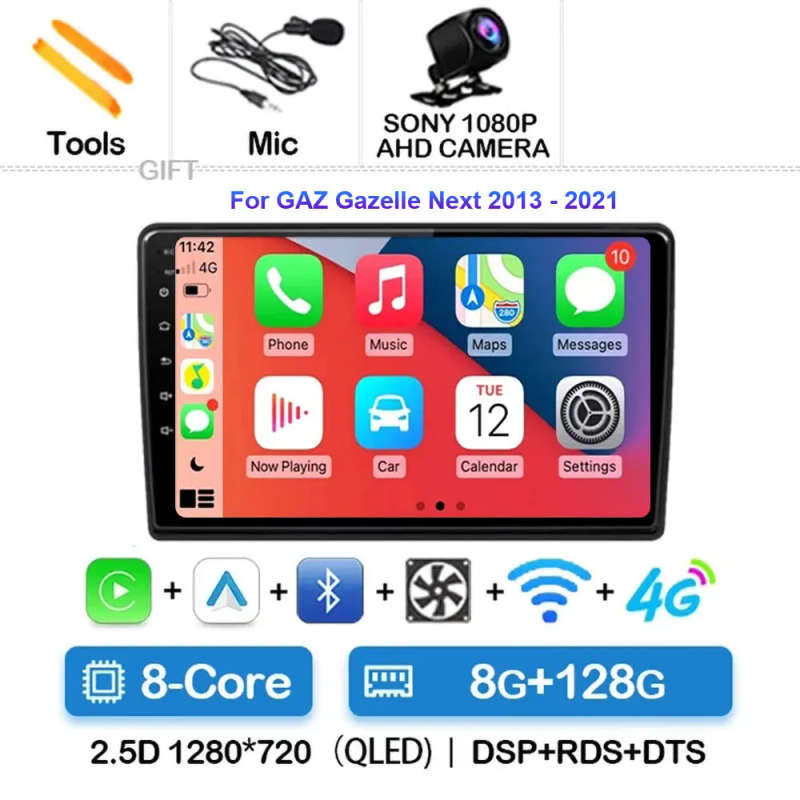 Android 14 For GAZ Gazelle Next 2013 - 2021 Car Radio Multimedia Video Player Navigation GPS Carp...