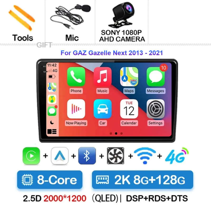 Android 14 For GAZ Gazelle Next 2013 - 2021 Car Radio Multimedia Video Player Navigation GPS Carp...