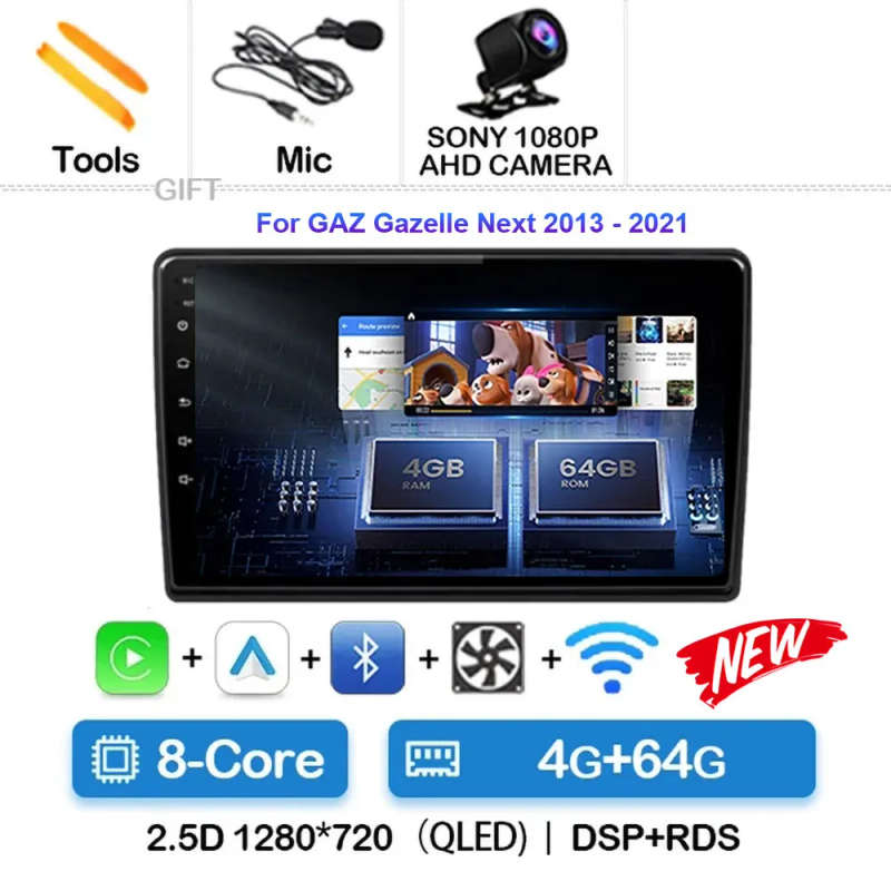 Android 14 For GAZ Gazelle Next 2013 - 2021 Car Radio Multimedia Video Player Navigation GPS Carp...