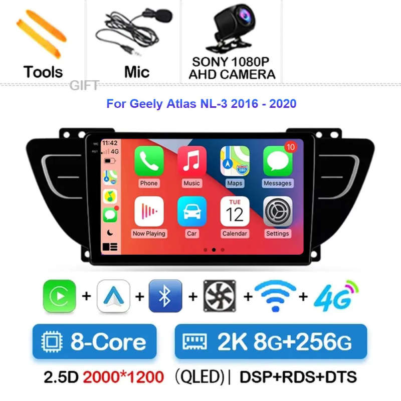 Android 14 For Geely Atlas NL-3 2016 - 2020 Car Radio Multimedia Video Player Navigation stereo G...