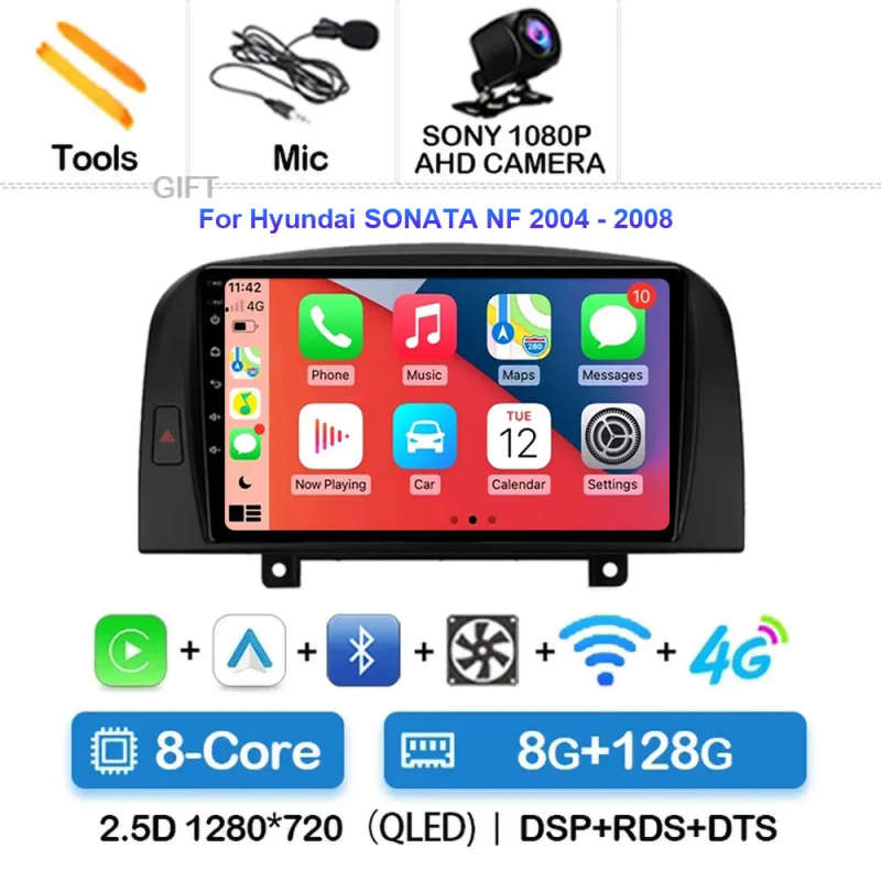 Android 14 For Hyundai SONATA NF 2004 2005 2006 - 2008 Car Radio Navigation Multimedia Player Ste...