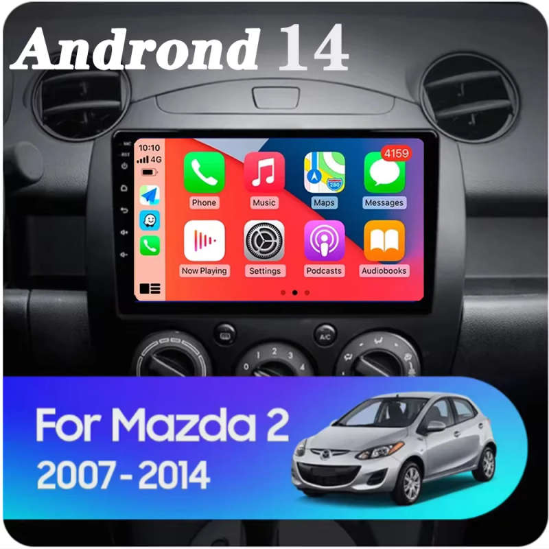 Android 14 For MAZDA 2 Mazda2 2007 - 2014 Car Radio Stereo Multimedia Navigation GPS Video Player...