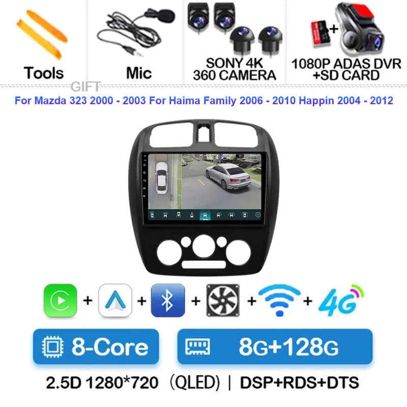 Android 14 For Mazda 323 2000 - 2003 Car Radio Navigation Multimedia Player Stereo GPS WiFi+4G wi...