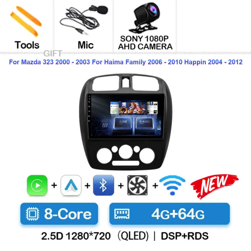 Android 14 For Mazda 323 2000 - 2003 Car Radio Navigation Multimedia Player Stereo GPS WiFi+4G wi...