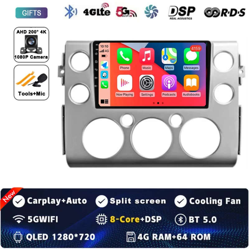 Android 14 For Toyota FJ Cruiser J15 2006 2007 2008 - 2020 Car Radio Multimedia Player GPS Naviga...