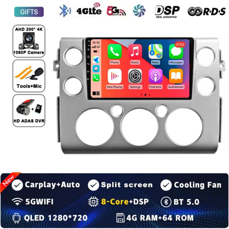 Android 14 For Toyota FJ Cruiser J15 2006 2007 2008 - 2020 Car Radio Multimedia Player GPS Naviga...