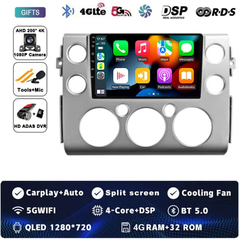 Android 14 For Toyota FJ Cruiser J15 2006 2007 2008 - 2020 Car Radio Multimedia Player GPS Naviga...
