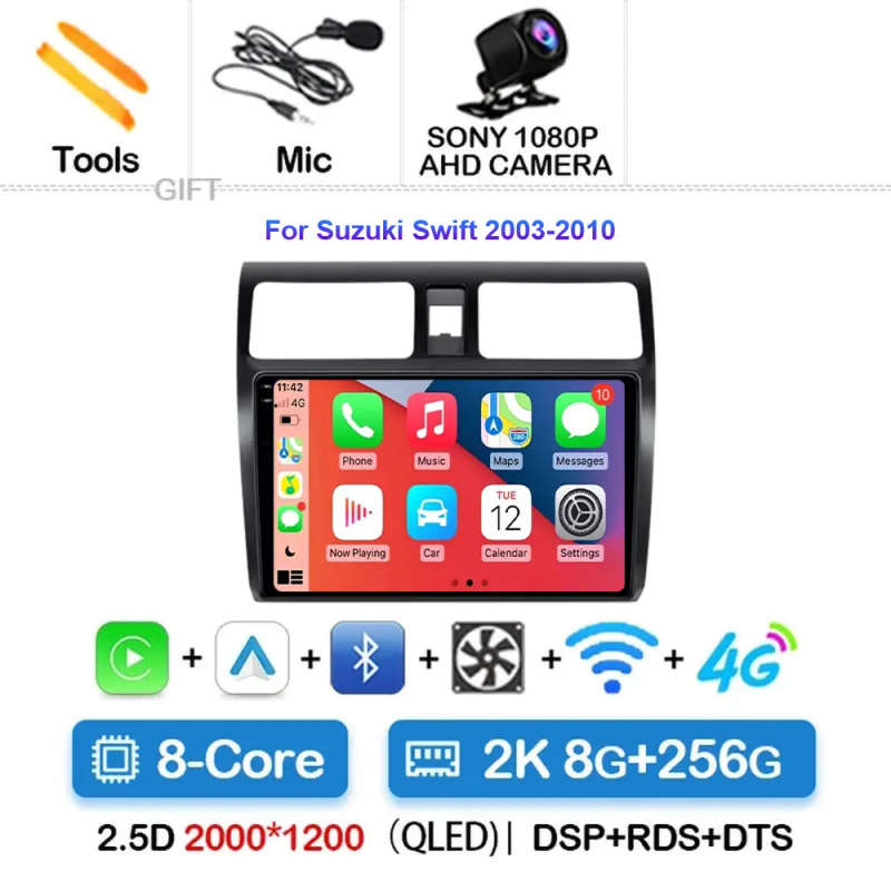 Android 14 Multimedia Player For Suzuki Swift 2003-2010 Carplay Android Auto Radio Car Radio 4G N...