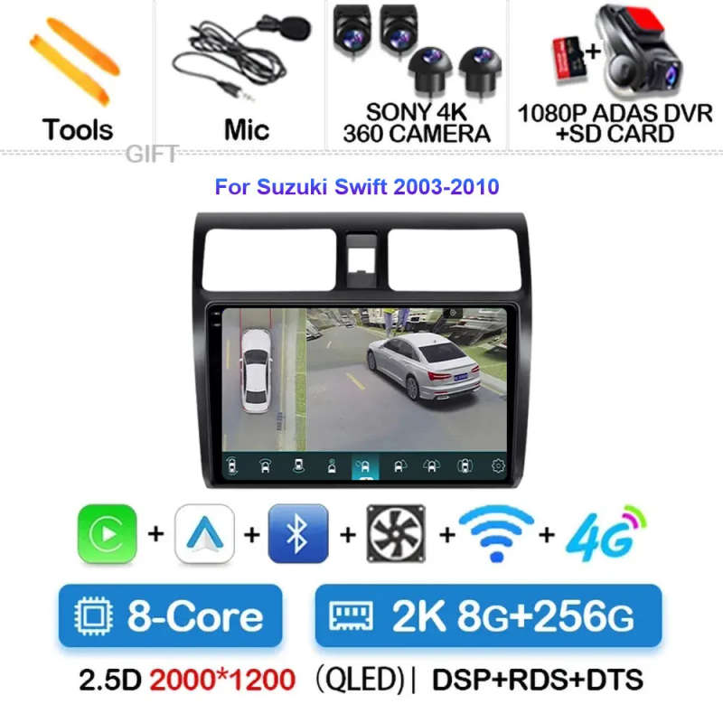 Android 14 Multimedia Player For Suzuki Swift 2003-2010 Carplay Android Auto Radio Car Radio 4G N...