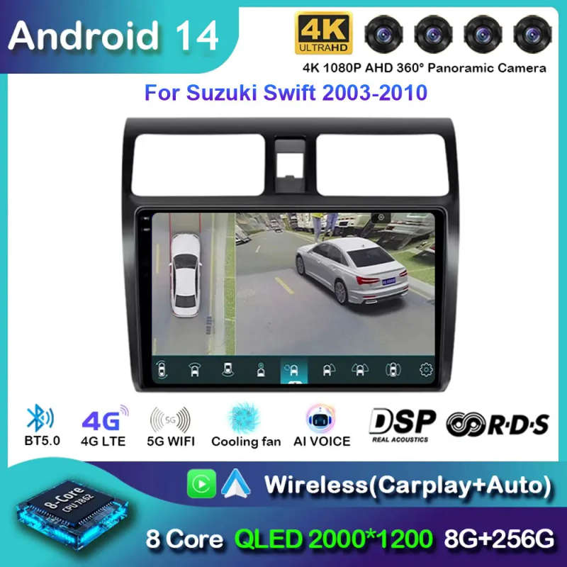 Android 14 Multimedia Player For Suzuki Swift 2003-2010 Carplay Android Auto Radio Car Radio 4G N...