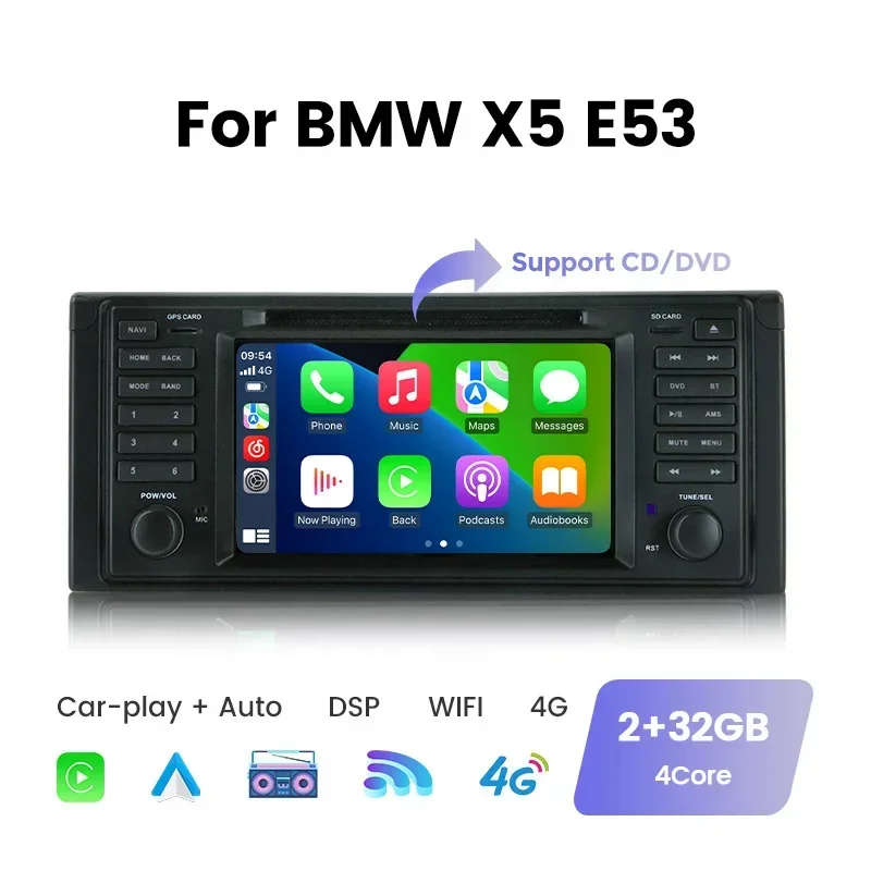 Android Car Intelligent System Auto Radio for BMW X5 E53 E39 E38 1996-2004 Multimedia Player GPS ...