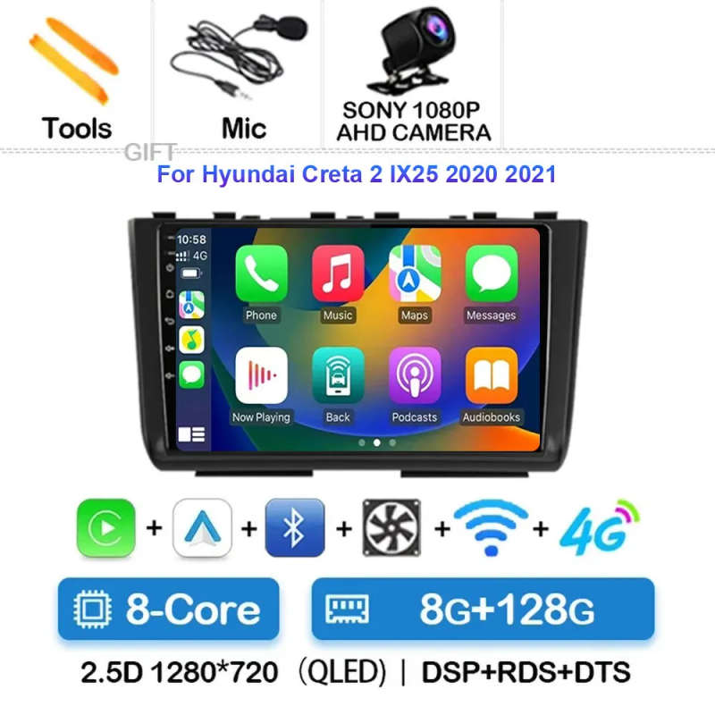 Android14 Car Radio For Hyundai Creta 2 IX25 2020 2021 Navigation GPS Multimedia Video Player Ste...