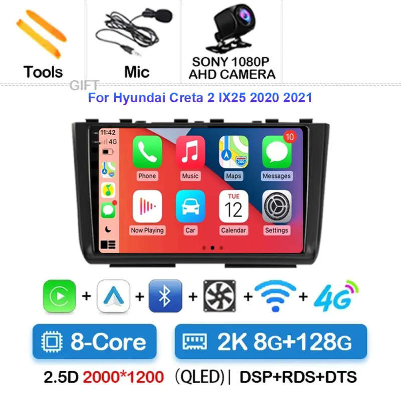 Android14 Car Radio For Hyundai Creta 2 IX25 2020 2021 Navigation GPS Multimedia Video Player Ste...