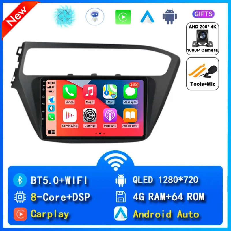 Android14 Car Radio For Hyundai I20 2018 2019 Navigation GPS Multimedia Video Player Stereo wirel...