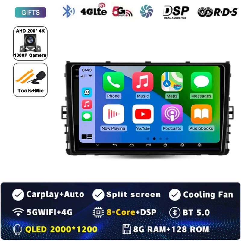 Android14 Car Radio For Volkswagen Jetta 7 2018 2019 2020 2021 2022 Navigation GPS Multimedia Vid...