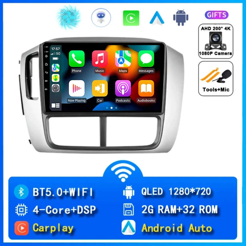 Android14 Carplay Car Radio For Honda Pilot 1 2005 2007 2008 Navigation GPS Multimedia Player WiF...