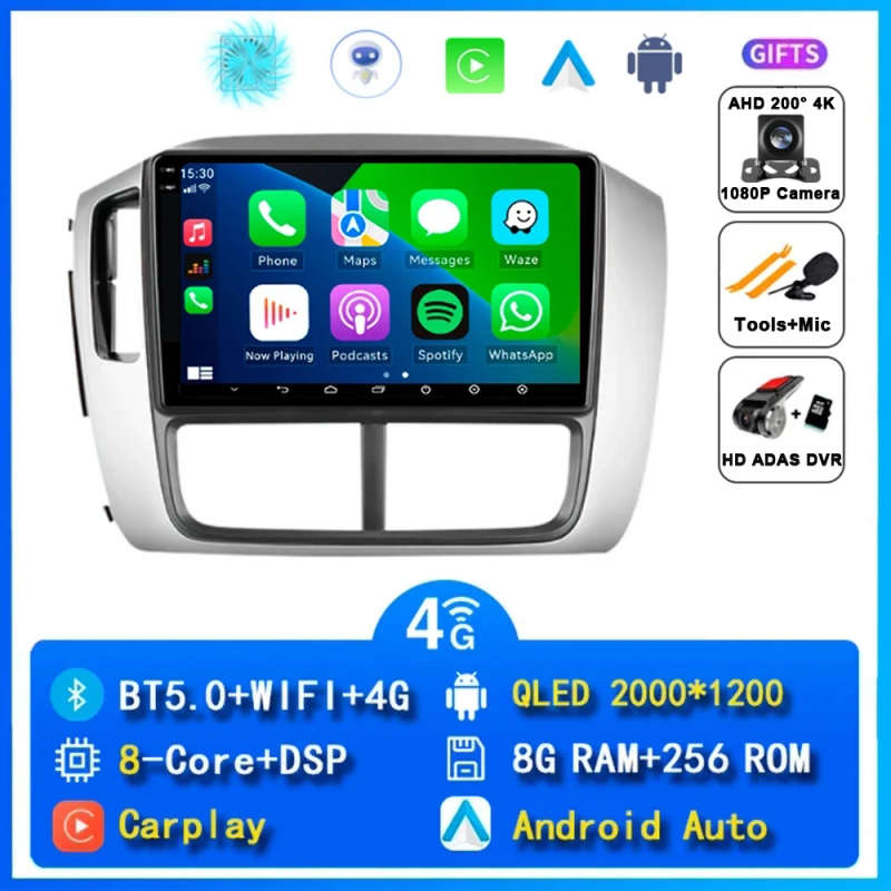 Android14 Carplay Car Radio For Honda Pilot 1 2005 2007 2008 Navigation GPS Multimedia Player WiF...