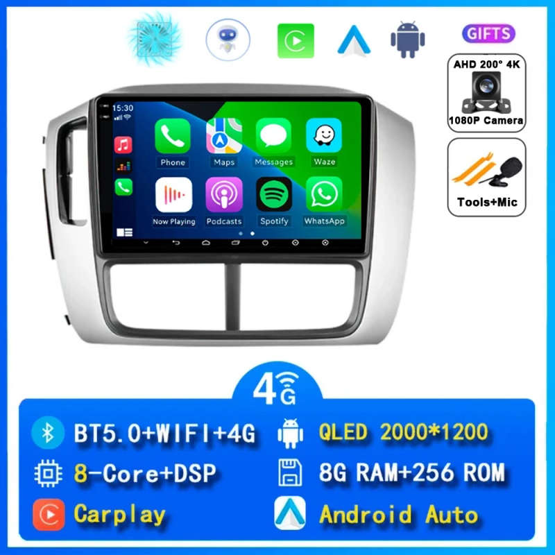 Android14 Carplay Car Radio For Honda Pilot 1 2005 2007 2008 Navigation GPS Multimedia Player WiF...