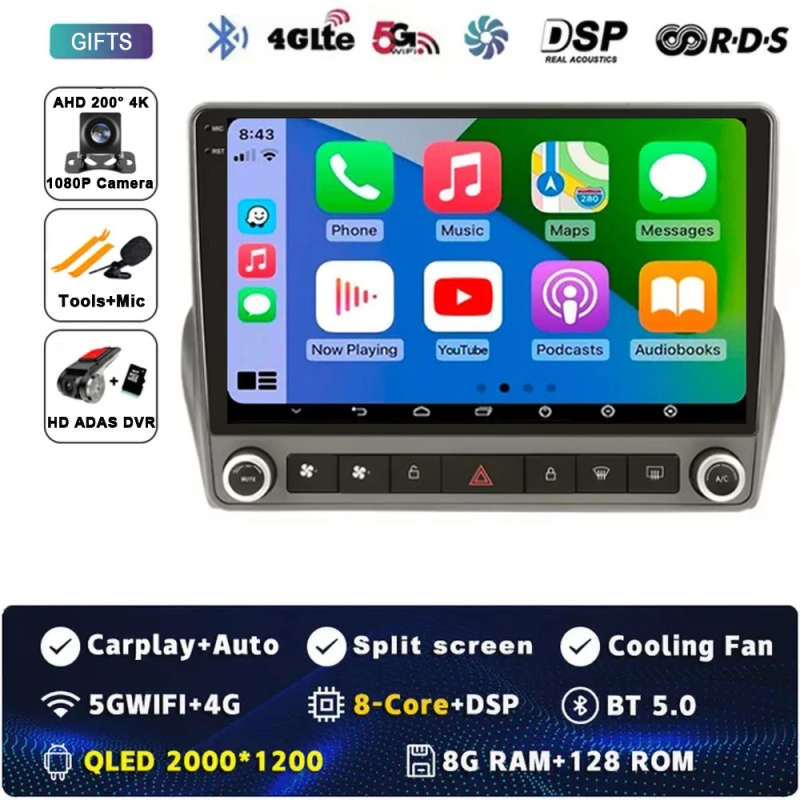 Car Radio Android 14 For Chevrolet Camaro 6 2008 - 2016 GPS Navigation Stereo Multimedia Player V...