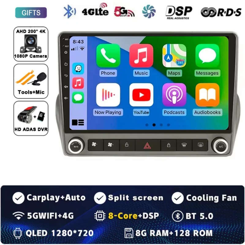 Car Radio Android 14 For Chevrolet Camaro 6 2008 - 2016 GPS Navigation Stereo Multimedia Player V...