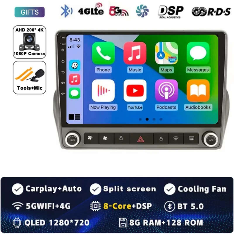 Car Radio Android 14 For Chevrolet Camaro 6 2008 - 2016 GPS Navigation Stereo Multimedia Player V...