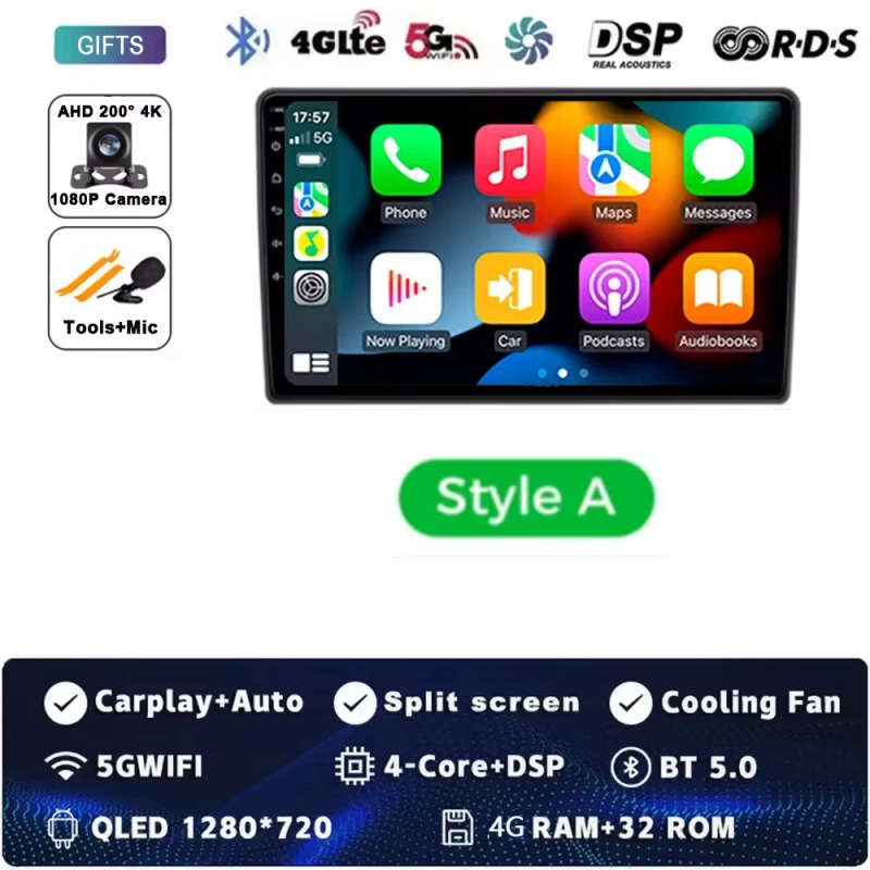 Car Radio Android 14 For Volkswagen VW Golf 4 IV 2002-2008 Jetta MK4 Classics Multimedia Player C...