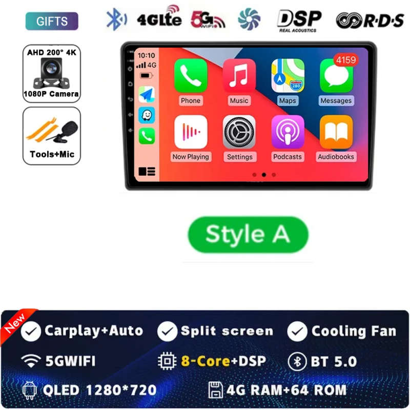 Car Radio Android 14 For Volkswagen VW Golf 4 IV 2002-2008 Jetta MK4 Classics Multimedia Player C...