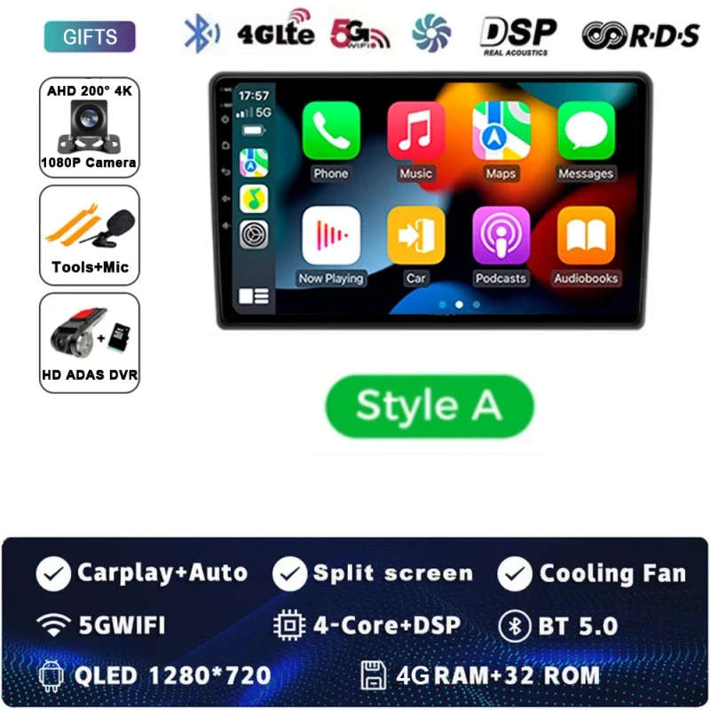 Car Radio Android 14 For Volkswagen VW Golf 4 IV 2002-2008 Jetta MK4 Classics Multimedia Player C...