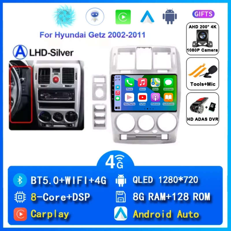 Car Radio Android 14 Player For Hyundai Getz LHD 2002 - 2011 Multimedia Stereo Head Unit Auto GPS...