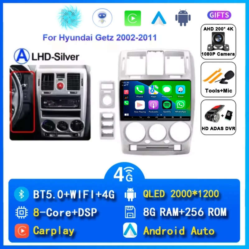 Car Radio Android 14 Player For Hyundai Getz LHD 2002 - 2011 Multimedia Stereo Head Unit Auto GPS...