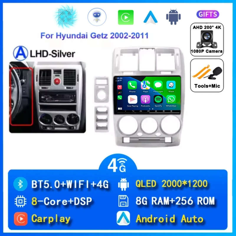 Car Radio Android 14 Player For Hyundai Getz LHD 2002 - 2011 Multimedia Stereo Head Unit Auto GPS...