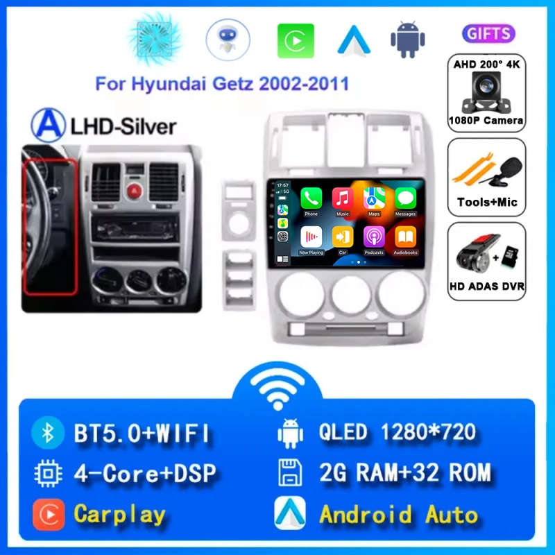 Car Radio Android 14 Player For Hyundai Getz LHD 2002 - 2011 Multimedia Stereo Head Unit Auto GPS...