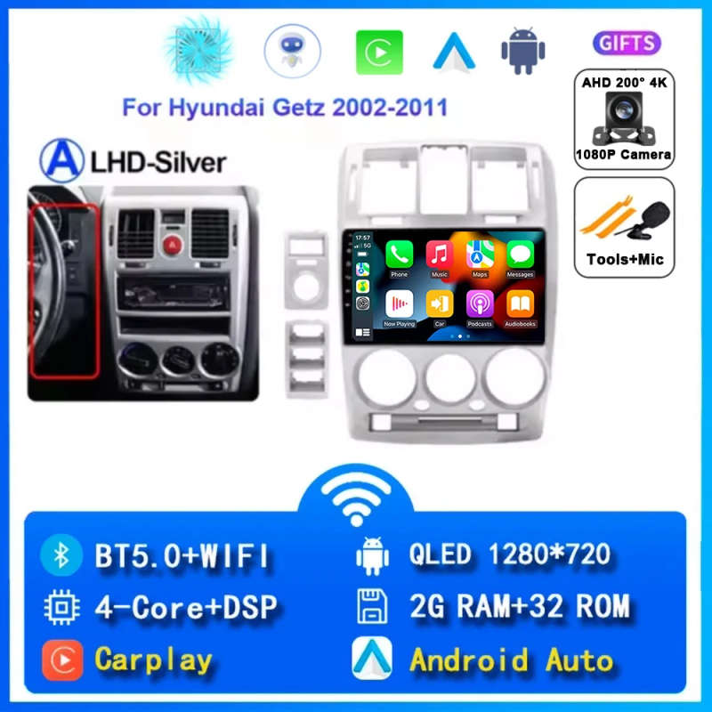 Car Radio Android 14 Player For Hyundai Getz LHD 2002 - 2011 Multimedia Stereo Head Unit Auto GPS...