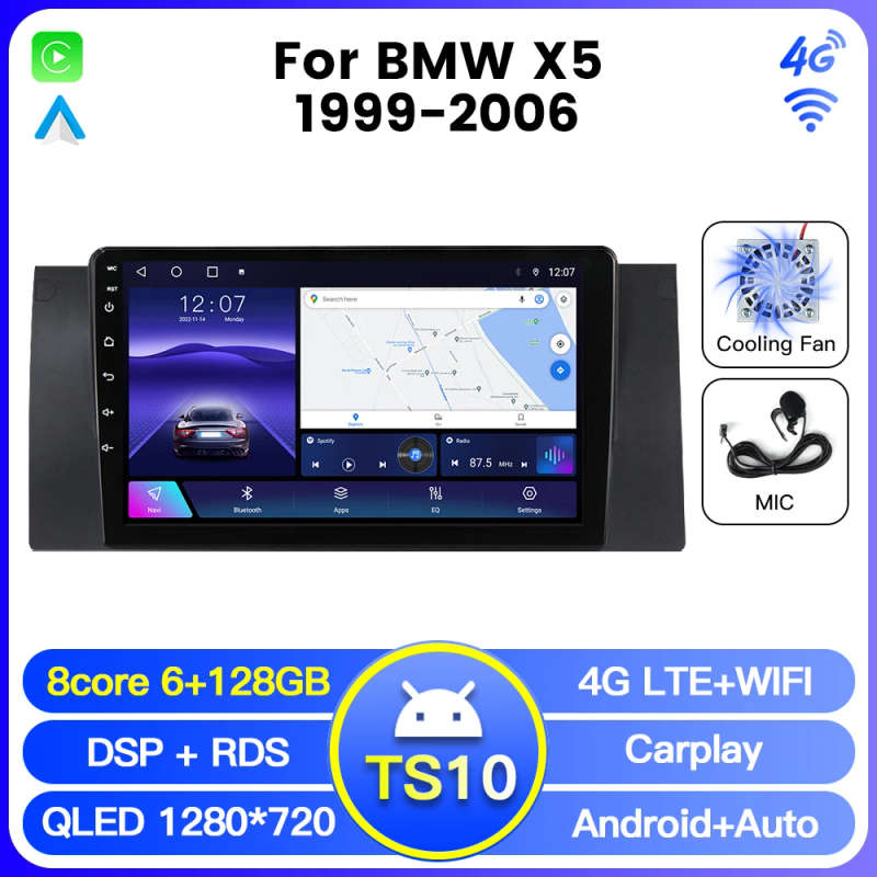 Car Radio Multimedia Video Player GPS Intelligent Navigation System for BMW X5 E53 E39 1999-2006 ...